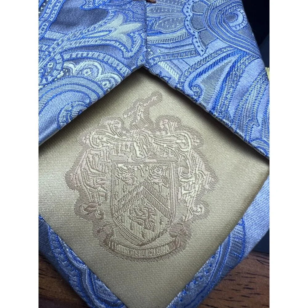Donald J. Trump Signature Collection Necktie Tie Blue Silver Shine Paisley NEW - Picture 6 of 7